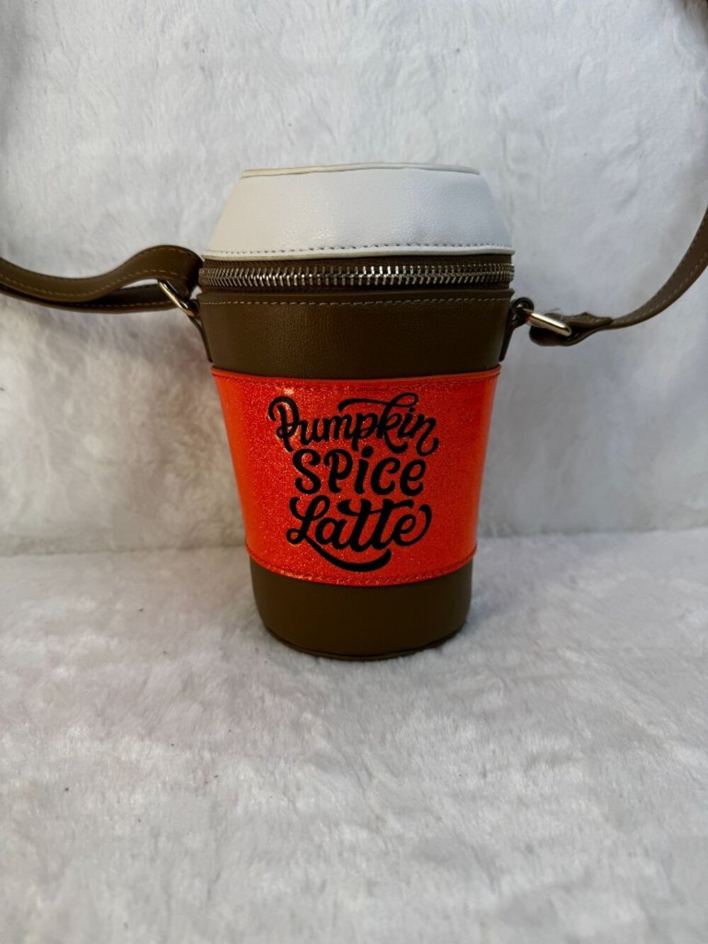 Mad Engine Pumpkin Spice Latte Crossbody Cup Purse Glitter TikTok